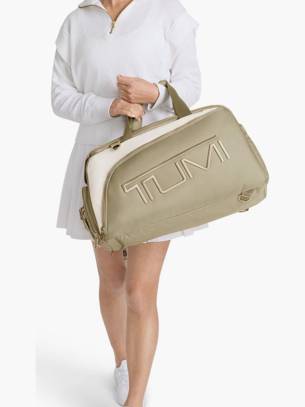 TUMI Duffle Bag / Backpack in Off White/Tan - NWT including adjustable straps!